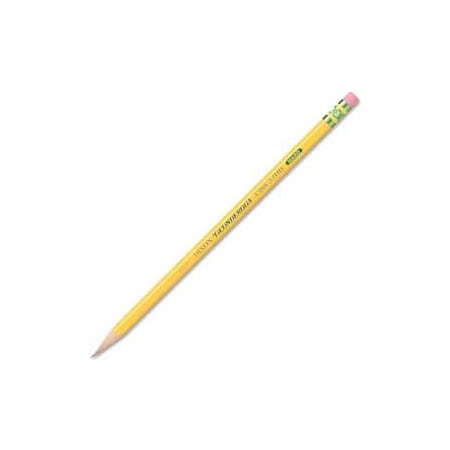 Dixon Ticonderoga Dixon Ticonderoga Woodcase H No 3 Pencil With Eraser, Hard, Yellow Barrel, Dozen 13883